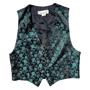 Diversity Satin Brocade New Wave Vest 1980s